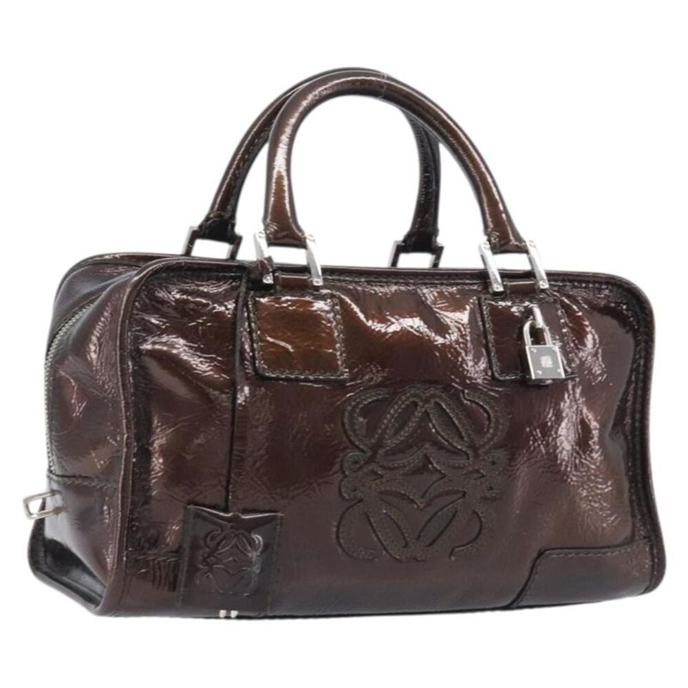 Loewe Amazona Patent Brown Patent_Leather Handbag